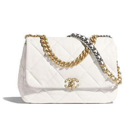 chanel 19 maxi flap bag white|Chanel bag 19 price.